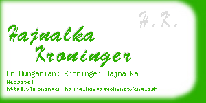 hajnalka kroninger business card
